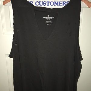 Gray Distressed Tank from American Eagle